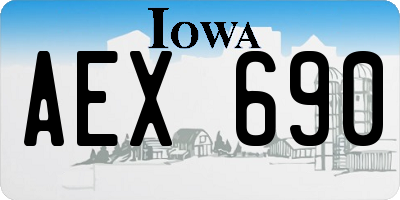 IA license plate AEX690