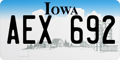 IA license plate AEX692