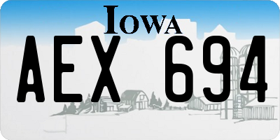 IA license plate AEX694