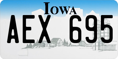 IA license plate AEX695