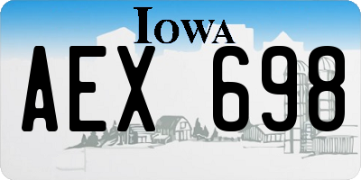 IA license plate AEX698