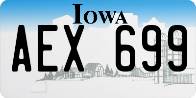 IA license plate AEX699