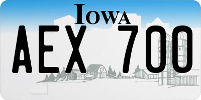 IA license plate AEX700
