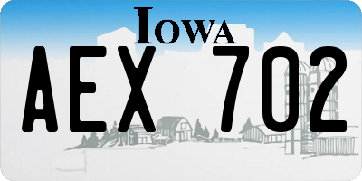 IA license plate AEX702