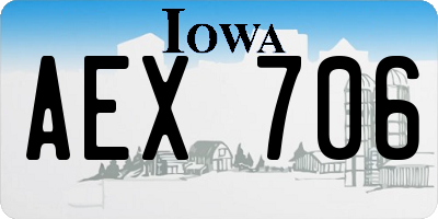 IA license plate AEX706