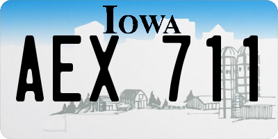 IA license plate AEX711