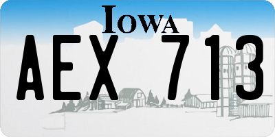 IA license plate AEX713