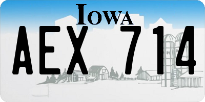 IA license plate AEX714