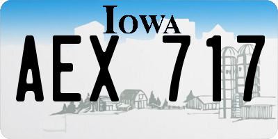 IA license plate AEX717