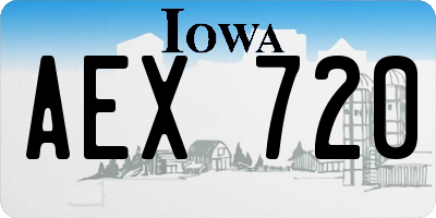 IA license plate AEX720