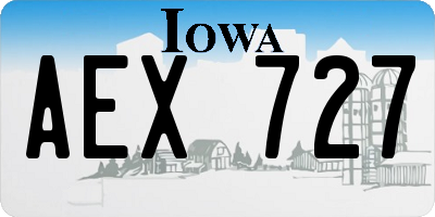 IA license plate AEX727