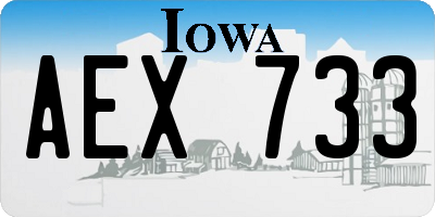 IA license plate AEX733