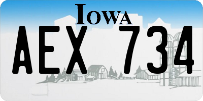IA license plate AEX734