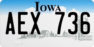 IA license plate AEX736