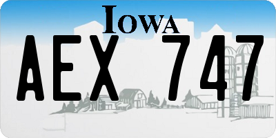IA license plate AEX747