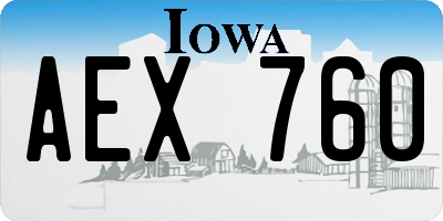 IA license plate AEX760