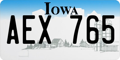 IA license plate AEX765