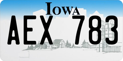 IA license plate AEX783