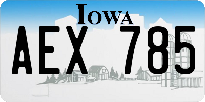 IA license plate AEX785