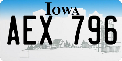 IA license plate AEX796