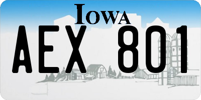 IA license plate AEX801