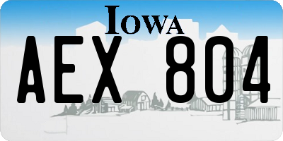 IA license plate AEX804