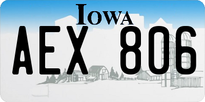 IA license plate AEX806