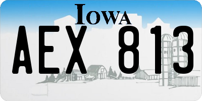 IA license plate AEX813