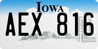 IA license plate AEX816