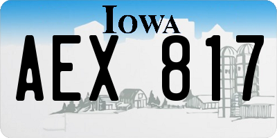 IA license plate AEX817