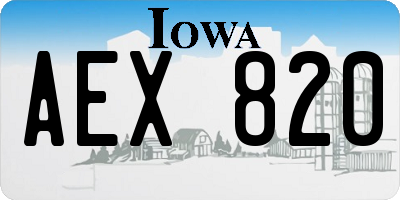IA license plate AEX820