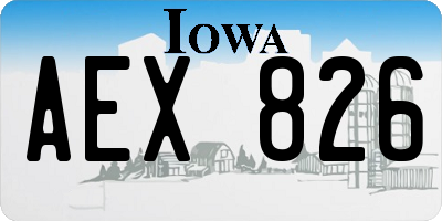 IA license plate AEX826