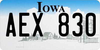 IA license plate AEX830