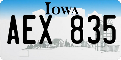 IA license plate AEX835