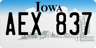 IA license plate AEX837