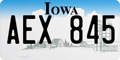 IA license plate AEX845