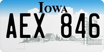 IA license plate AEX846
