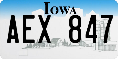 IA license plate AEX847