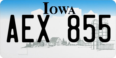 IA license plate AEX855