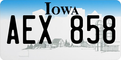 IA license plate AEX858