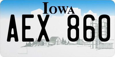 IA license plate AEX860