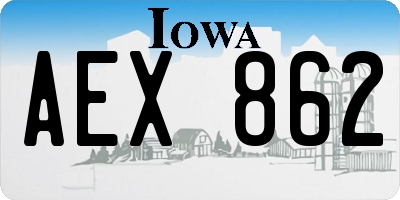 IA license plate AEX862