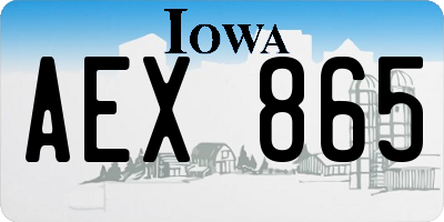 IA license plate AEX865
