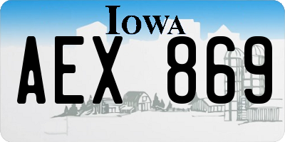 IA license plate AEX869