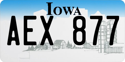 IA license plate AEX877