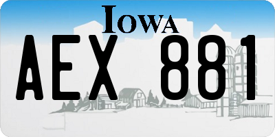 IA license plate AEX881