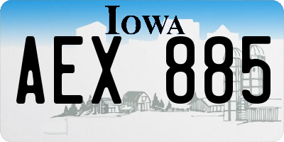 IA license plate AEX885