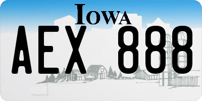 IA license plate AEX888