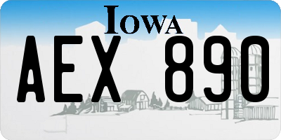 IA license plate AEX890