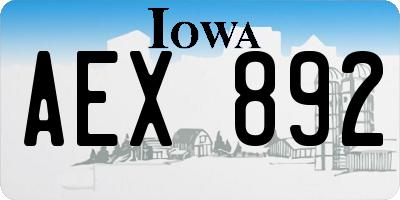 IA license plate AEX892